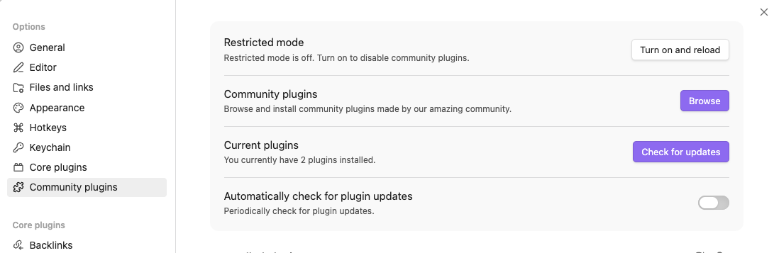 Obsidian settings gear button Obsidian settings gear button