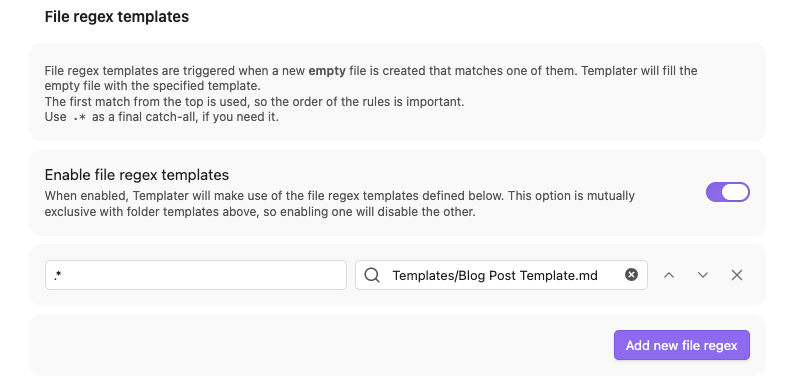 Obsidian Templater file regex Obsidian Templater file regex