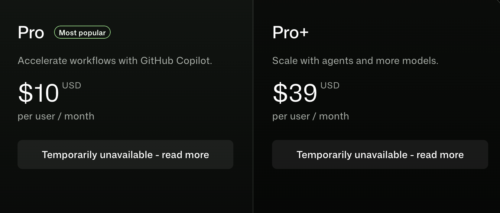 Github Copilot Pro Unavailable